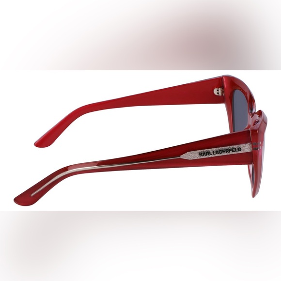 NEW Karl Lagerfeld Women's Sunglasses Red Plastic Cat Eye Full Rim Frame KL6145S - Picture 6 of 6